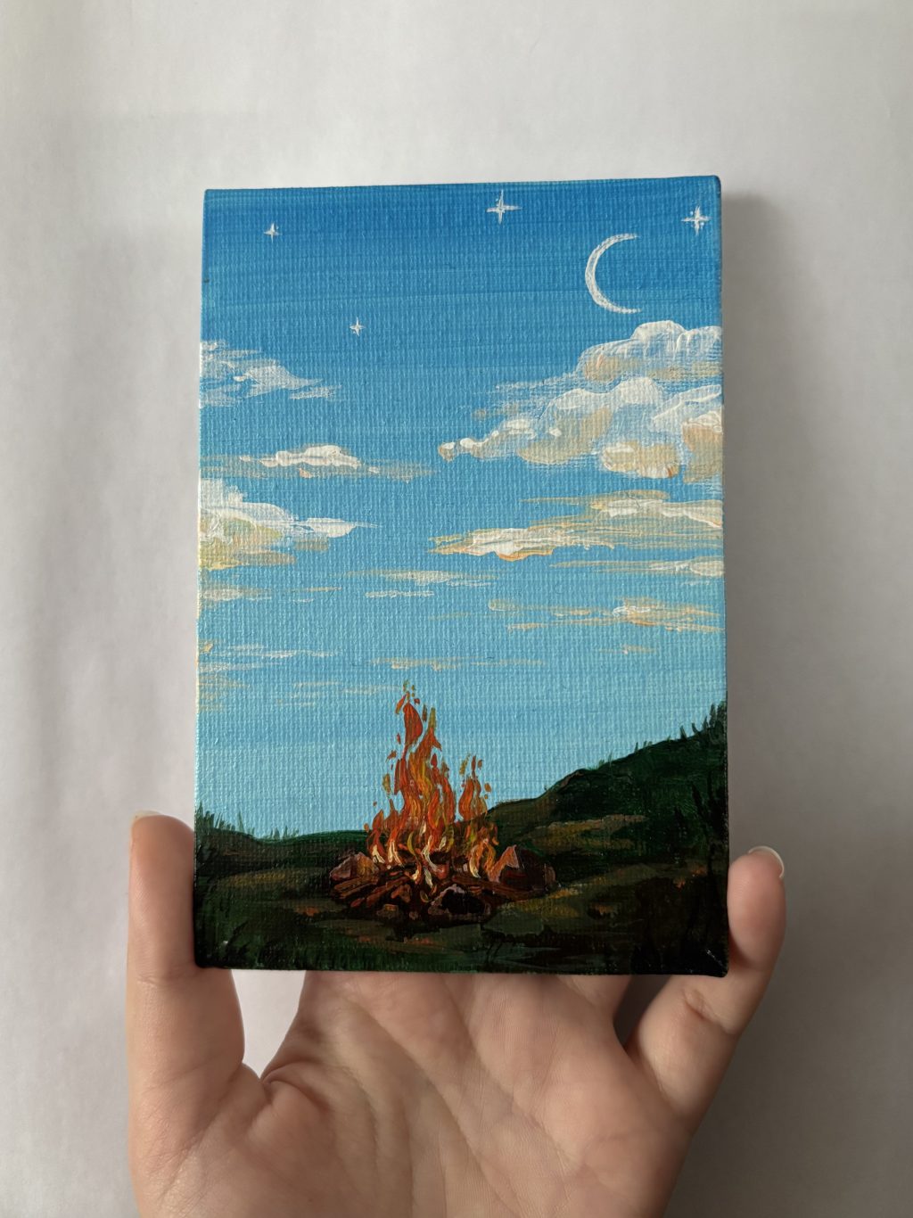 Картина акрилом «Теплый вечер»