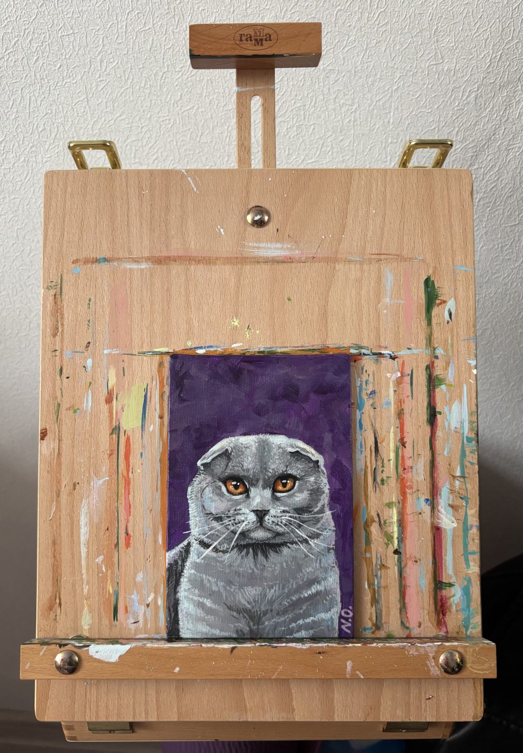 Картина акрилом «Кот»