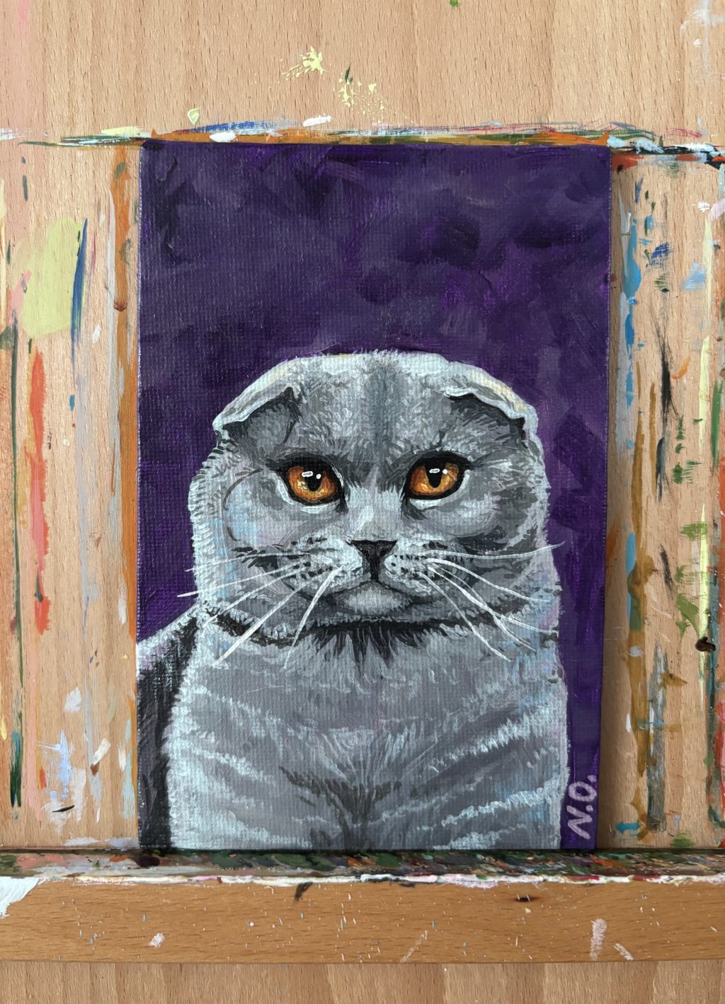 Картина акрилом «Кот»