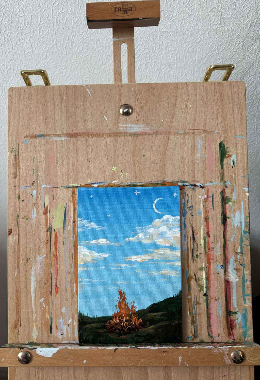 Картина акрилом «Теплый вечер»