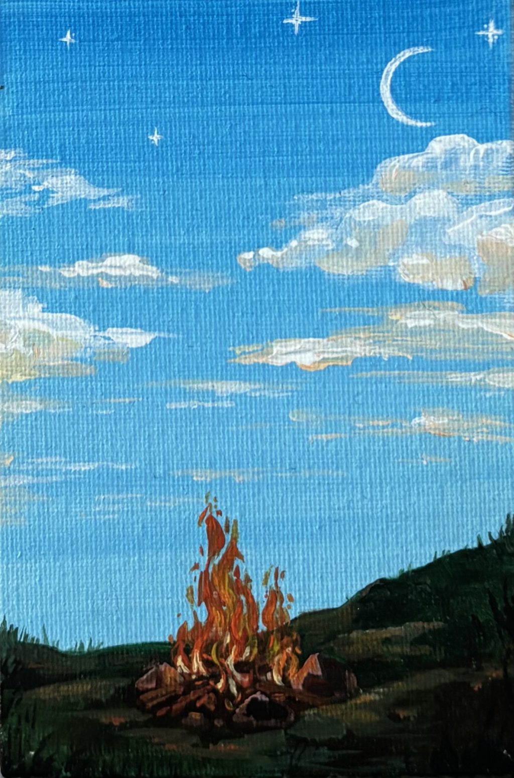 Картина акрилом «Теплый вечер»