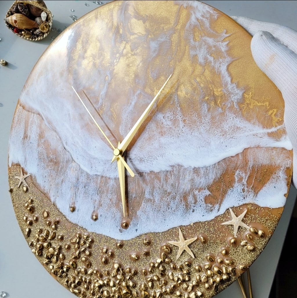 Часы «Время- золото». 30см ручная работа
