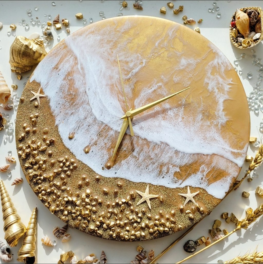 Часы «Время- золото». 30см ручная работа