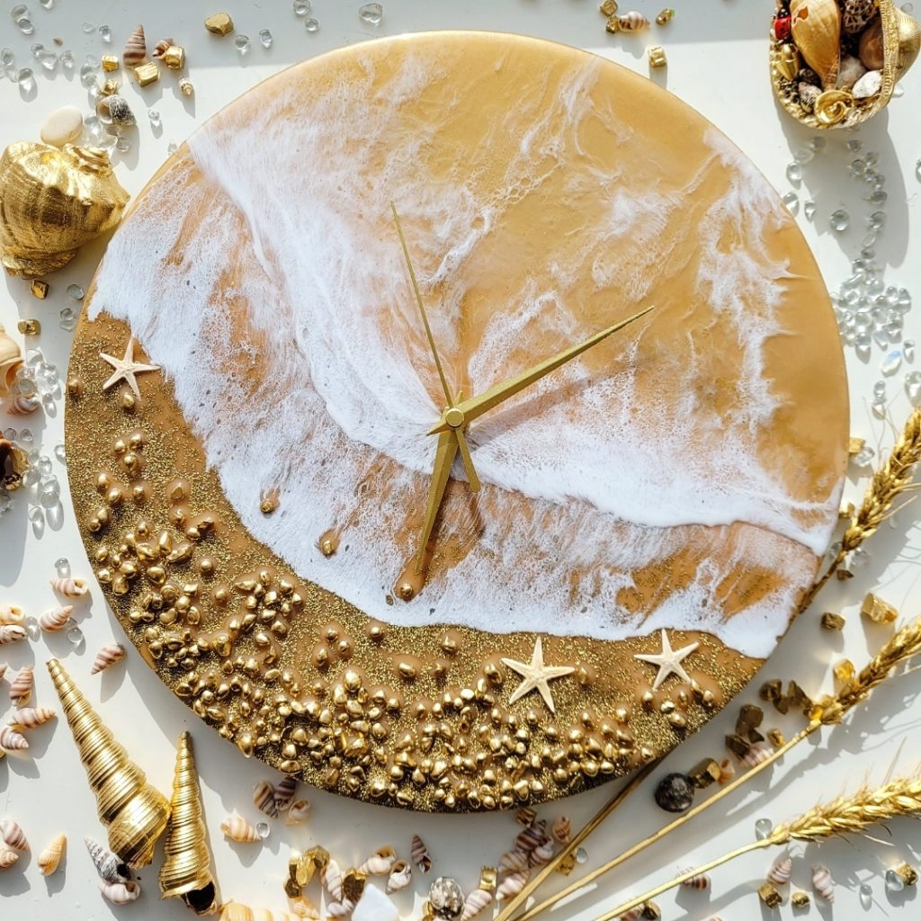 Часы «Время- золото». 30см ручная работа