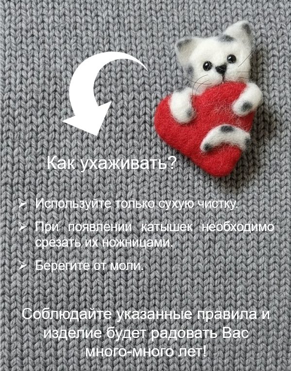 Брошь из шерсти «Котенок Валентин»