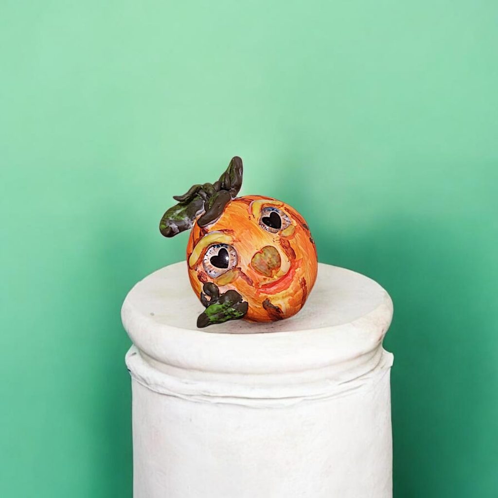 Брошь тыква с глазками