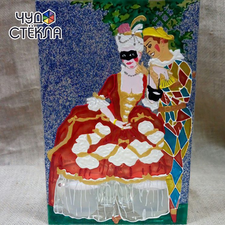 Подсвечник «Арлекин и дама», реплика по К. Сомову