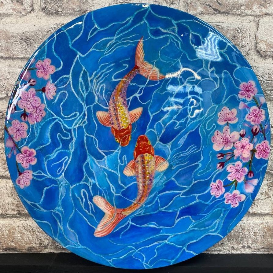 «Золотые рыбки» картина ручной работы