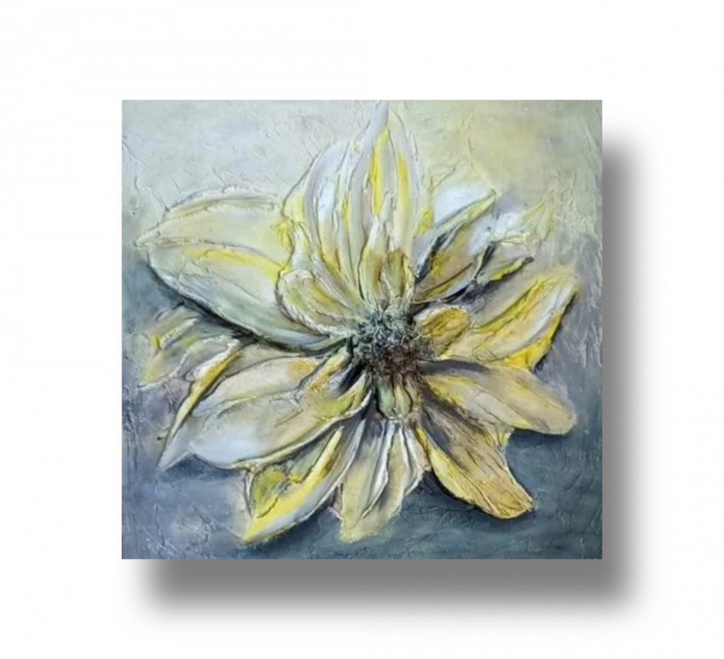 Интерьерная текстурная картина Солнечный цветок в интерьер