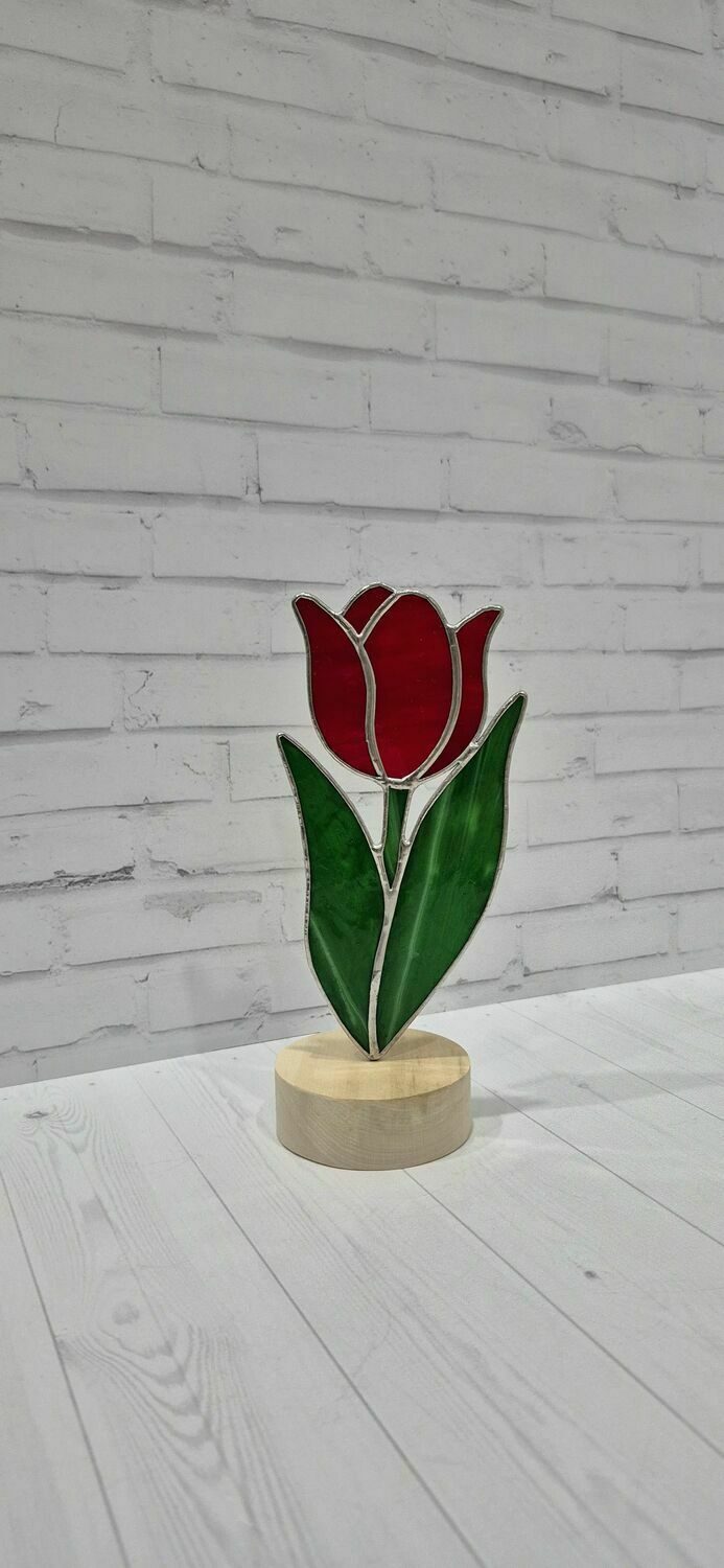Витражный Тюльпан (на подставке)