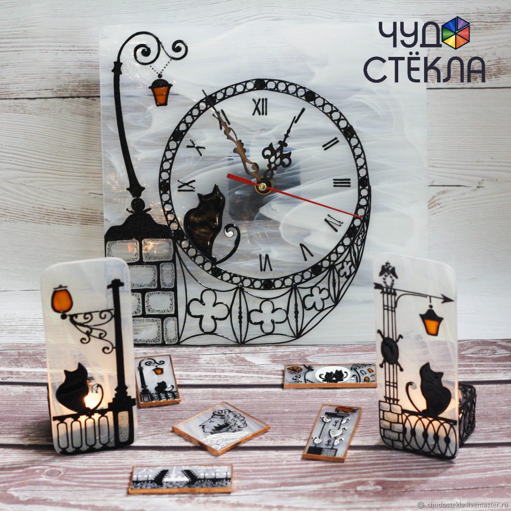 Витражные часы «Белые ночи»