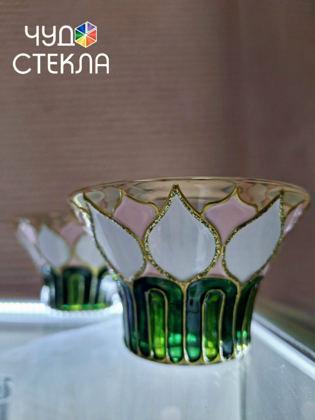 Подсвечник витражный «ЛОТОС»