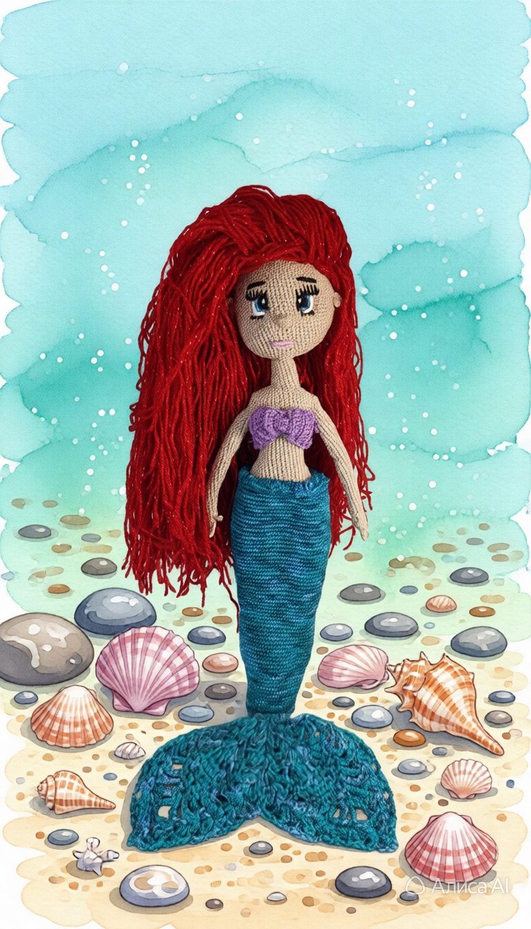 Русалочка Ариэль Кукла вязаная
