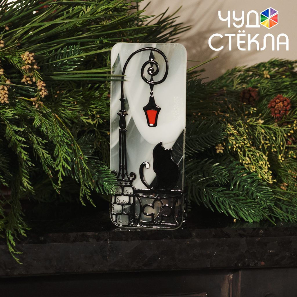 Витражный подсвечник «Белые ночи» Зелёный мост