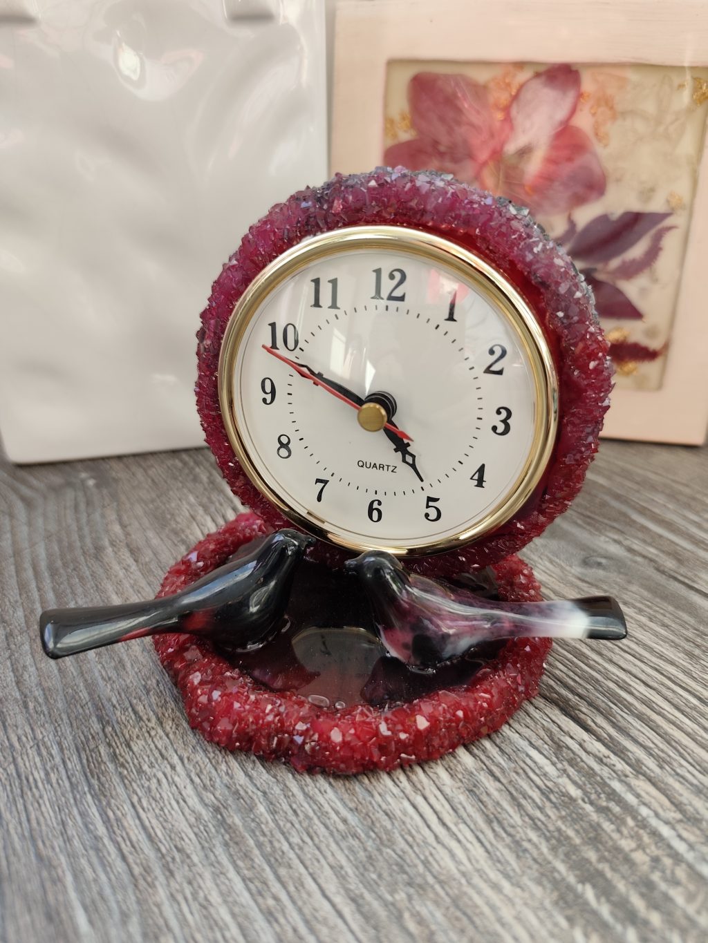 Часы каминные из эпоксидной смолы