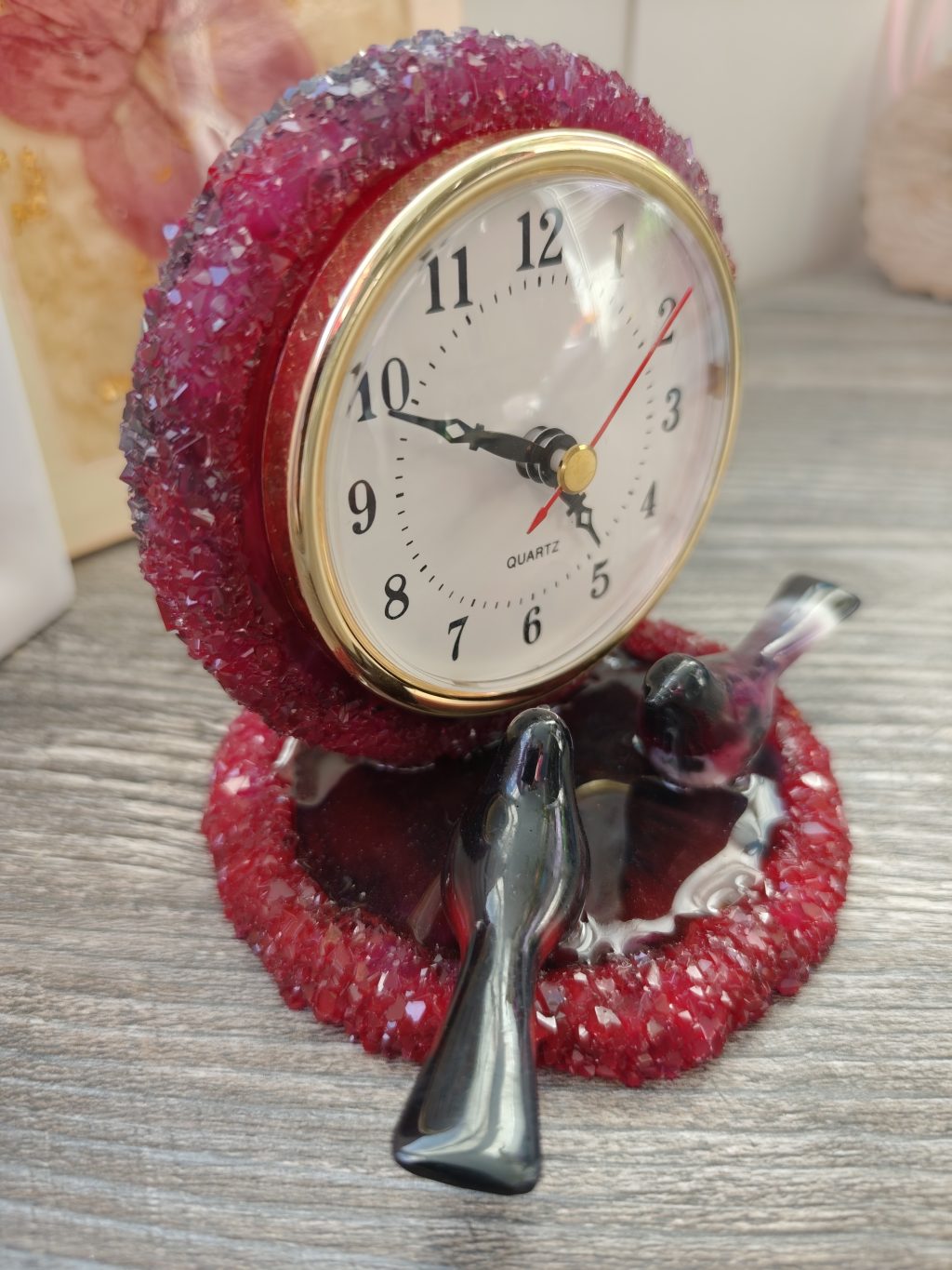 Часы каминные из эпоксидной смолы