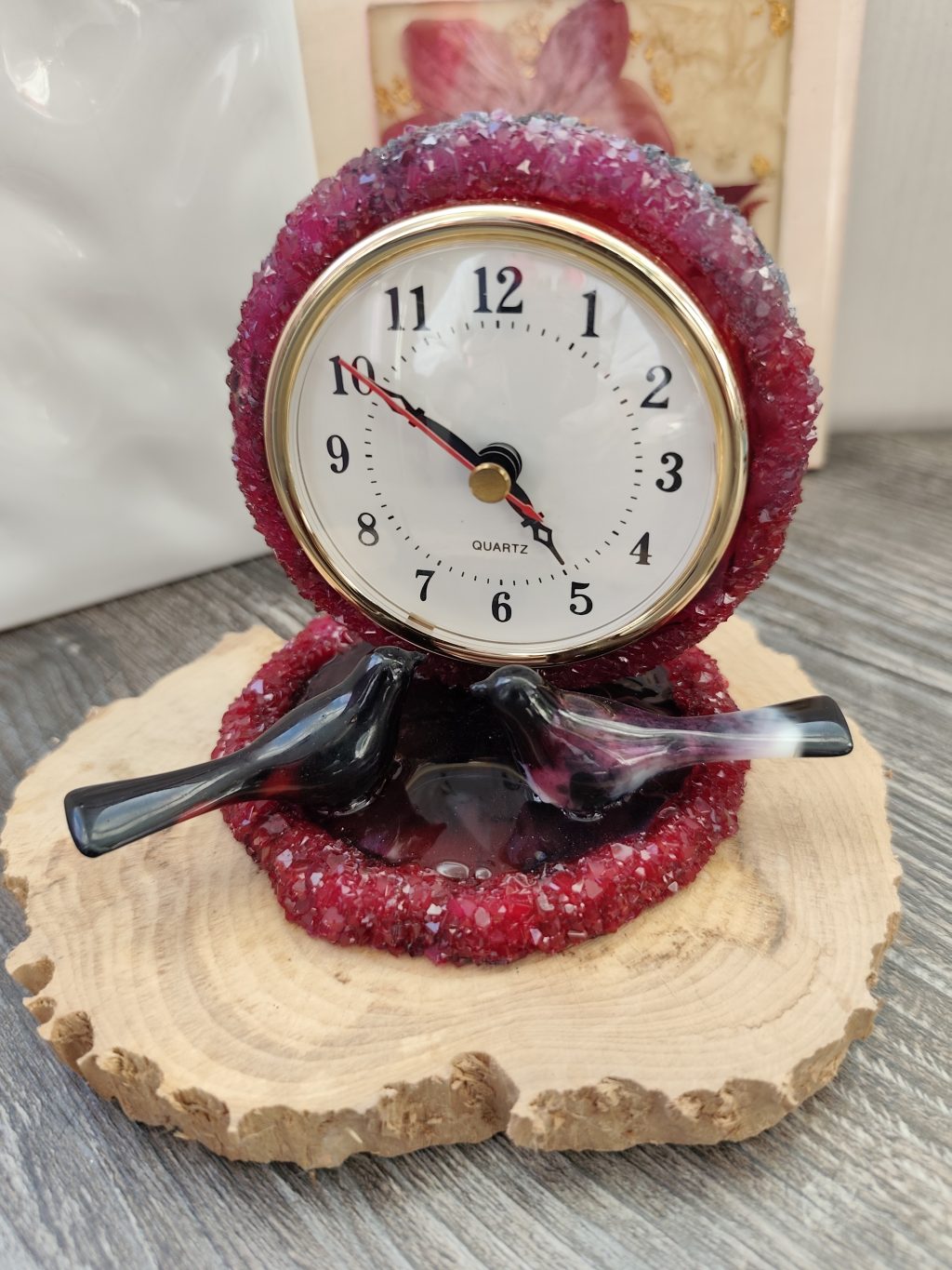 Часы каминные из эпоксидной смолы