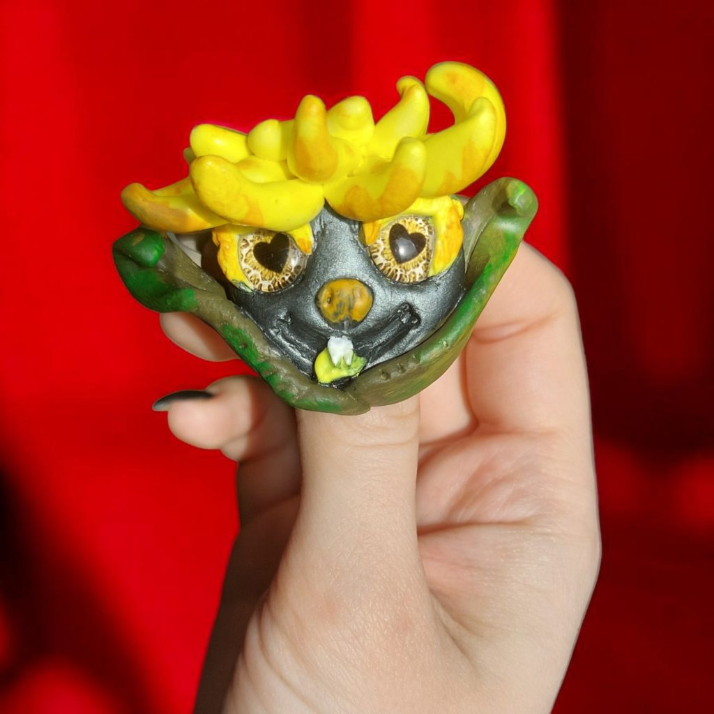 Брошь дух подсолнуха с глазками