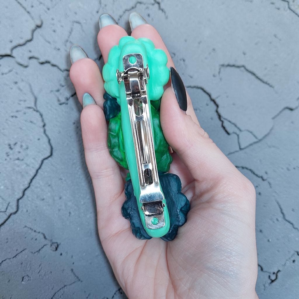 Заколка защёлка с суккулентами