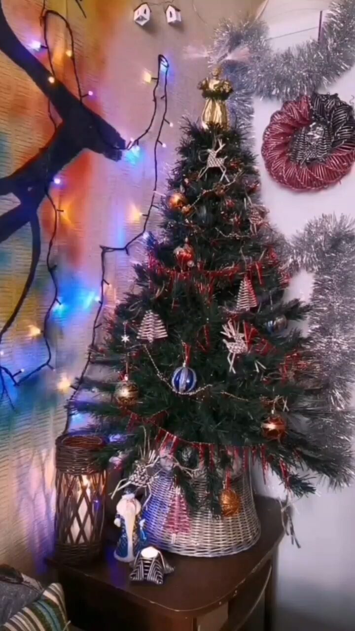 Юбка для ёлки 🎄 из бумажной лозы