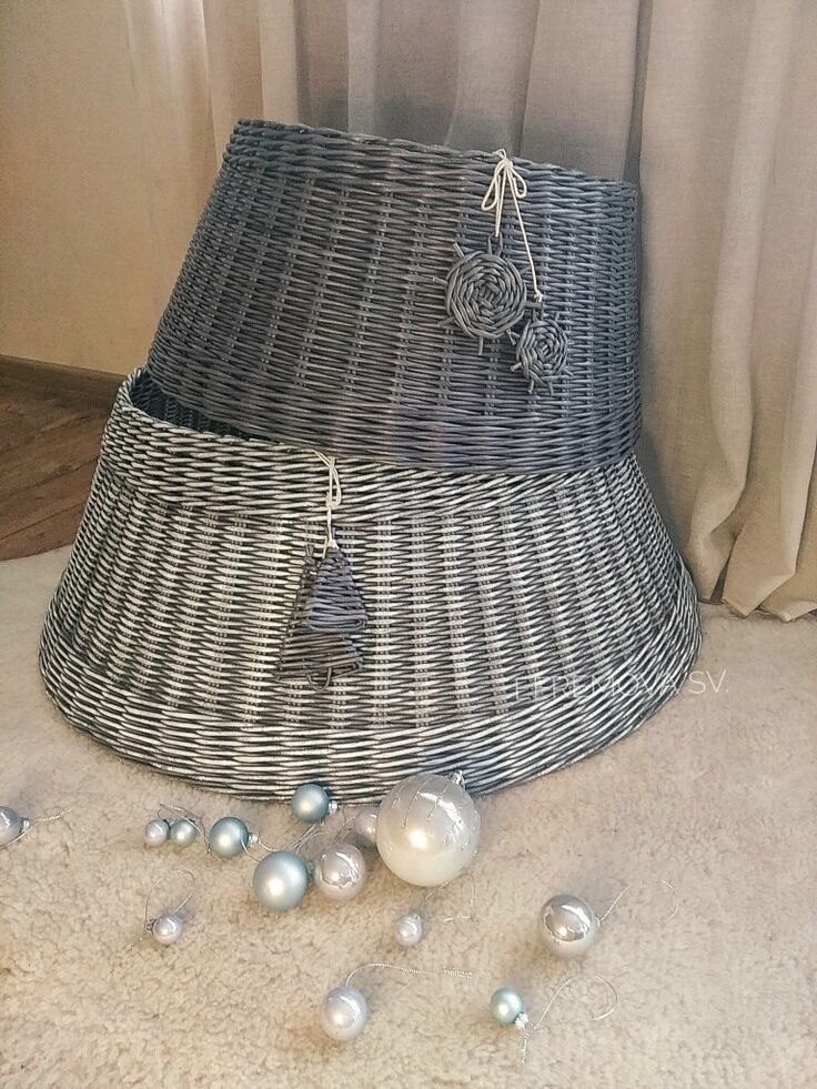 Юбка для ёлки 🎄 из бумажной лозы