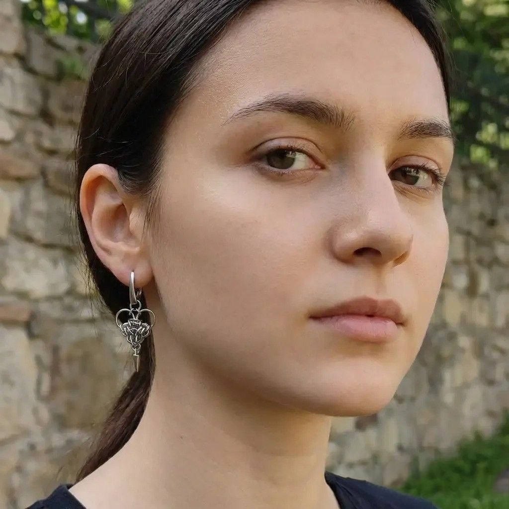 Кольчужные серьги «СЕРДЦЕ МЕЛАМОРИ»