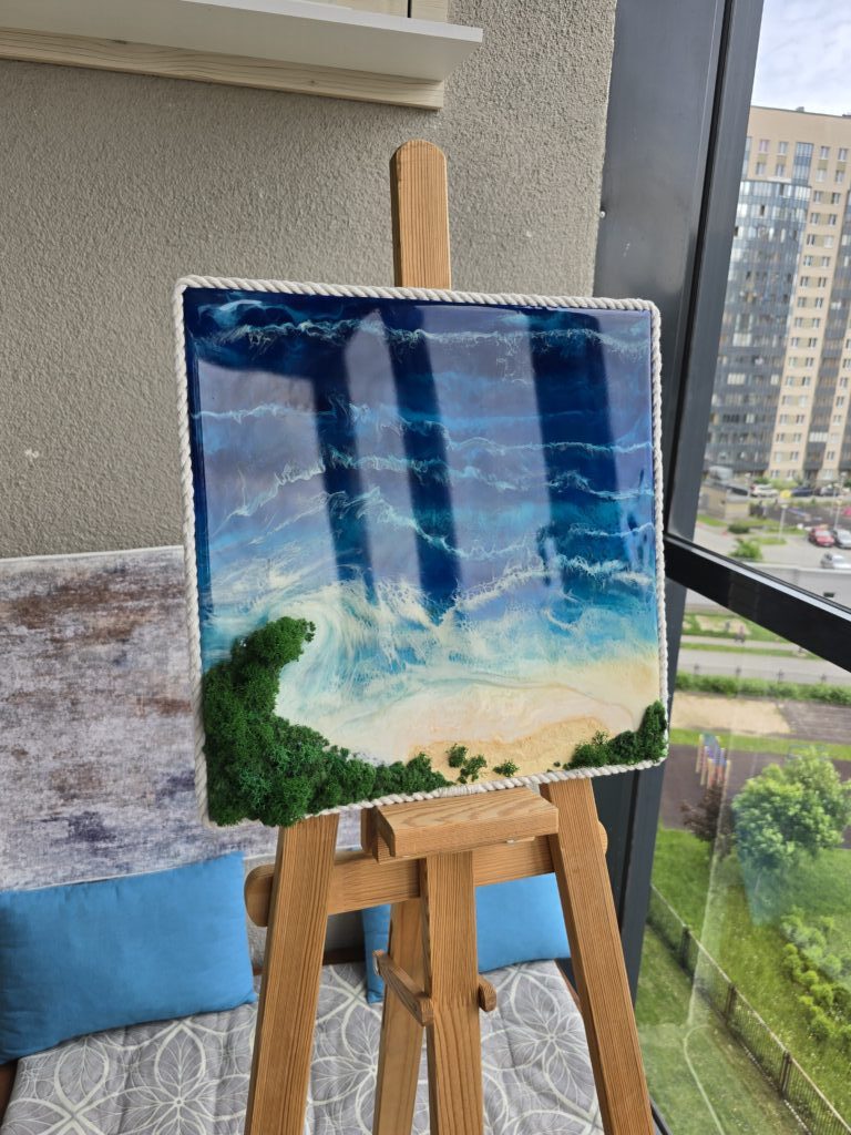 Картина «Танец волн» 35×35см