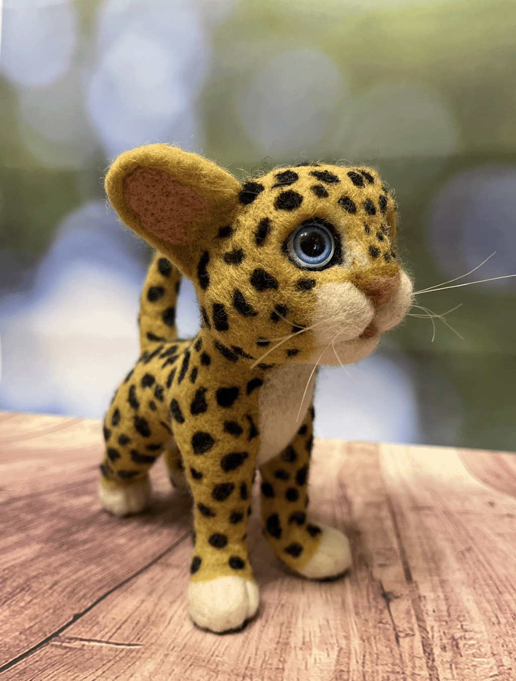 Леопардик. Игрушка из шерсти