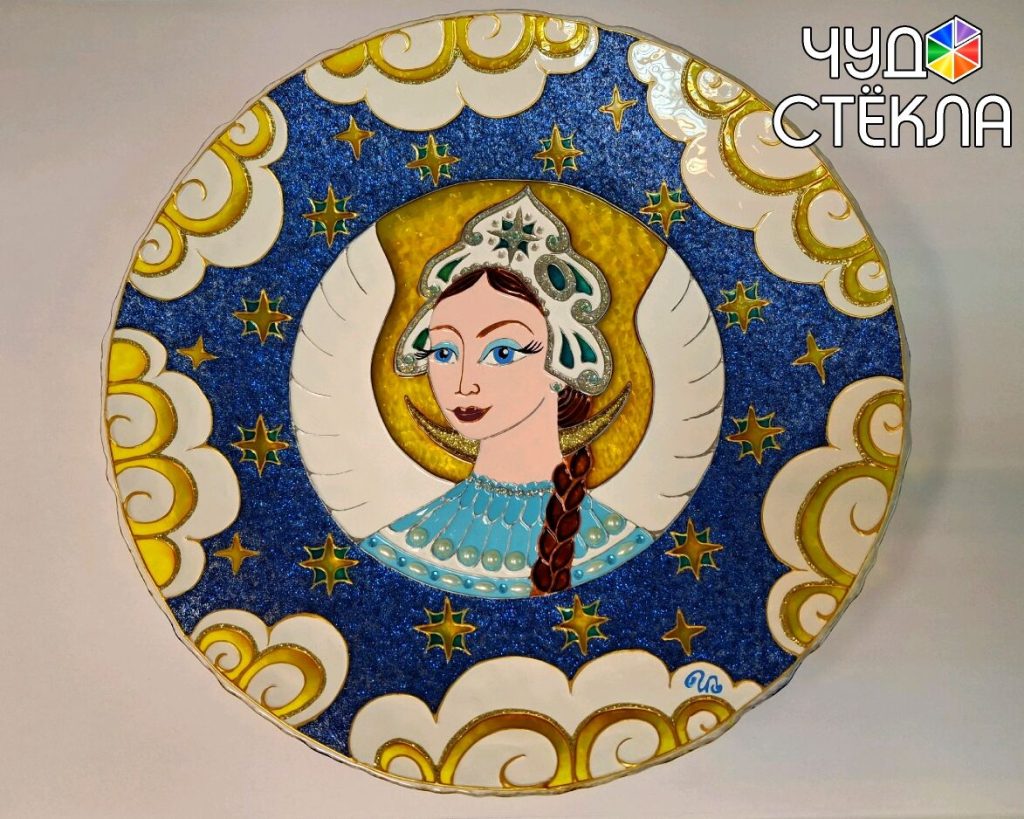 Витражное панно «Царевна Лебедь» Сказки Пушкина