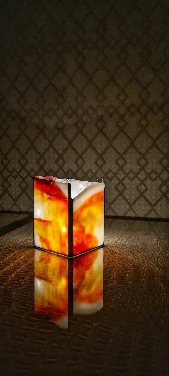 Подсвечник витражный из стекла ЯКОГЕНИ (большой)