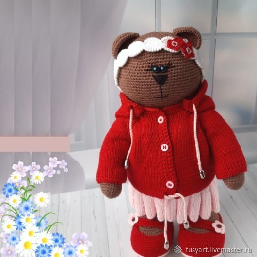 Мишка, вязаная игрушка мишка, тильда,интерьерная игрушка