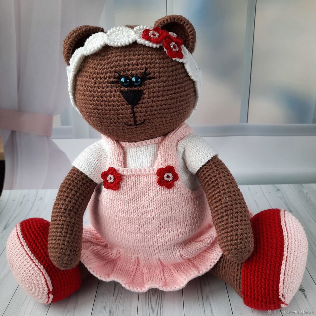 Мишка, вязаная игрушка мишка, тильда,интерьерная игрушка