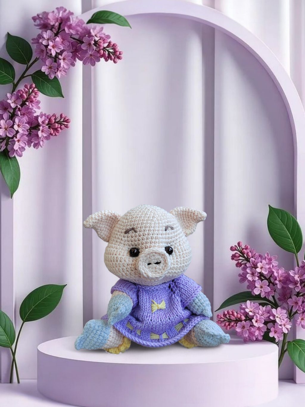 Свинка крючком амигуруми, интерьерная игрушка ручной работы