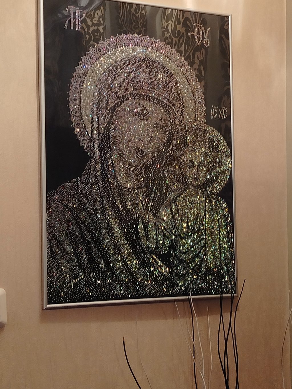 Картина из страз. «Икона Казанской Божьей Матери