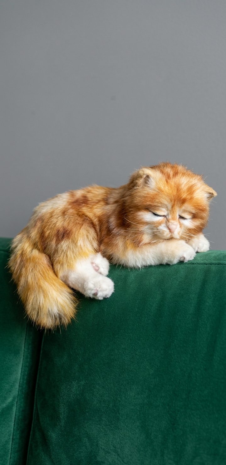 Котенок Рыжик.Меховая интерьерная игрушка.