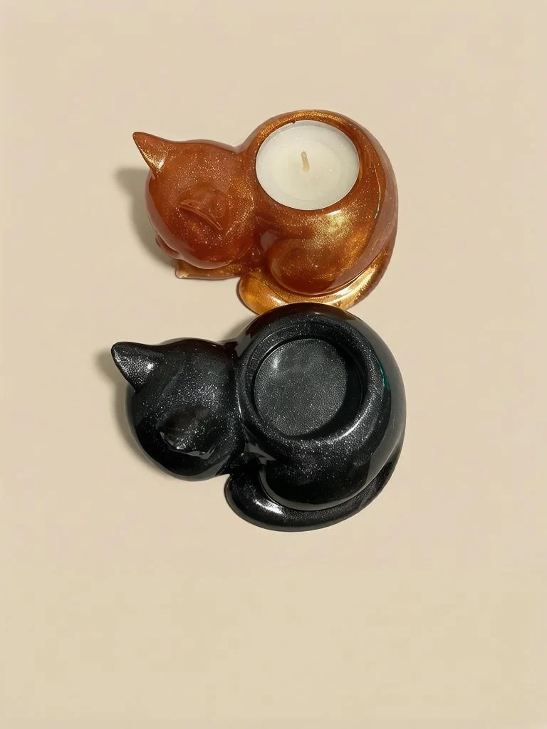 Подсвечник Спящий котик