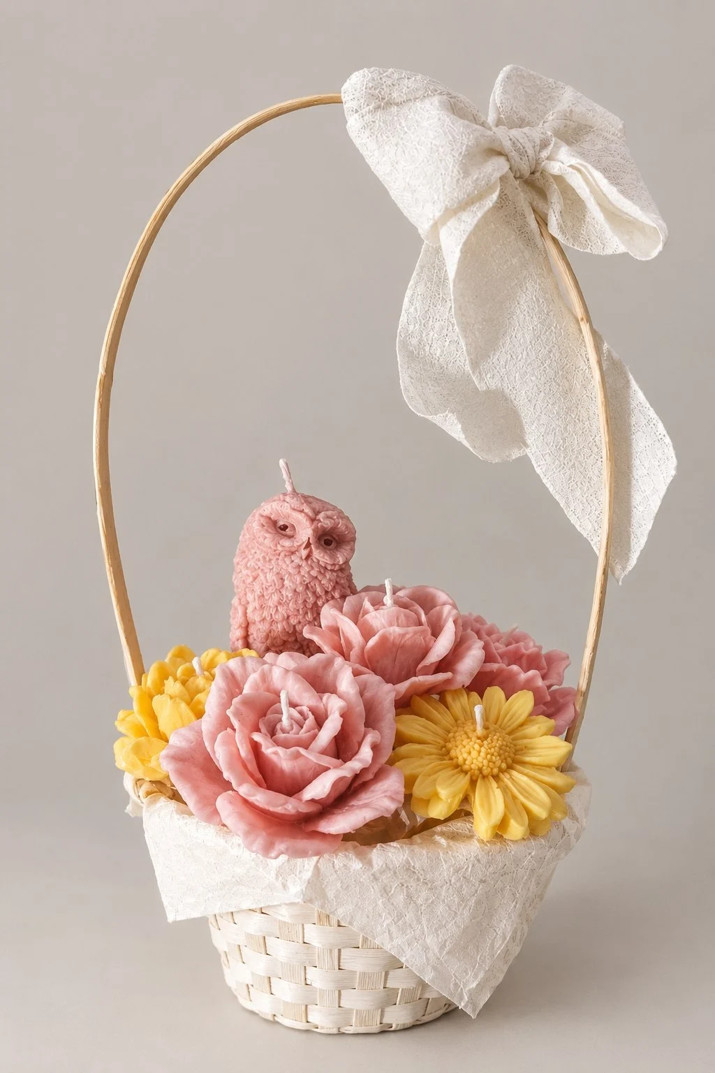 Свечи — корзиночка с совой