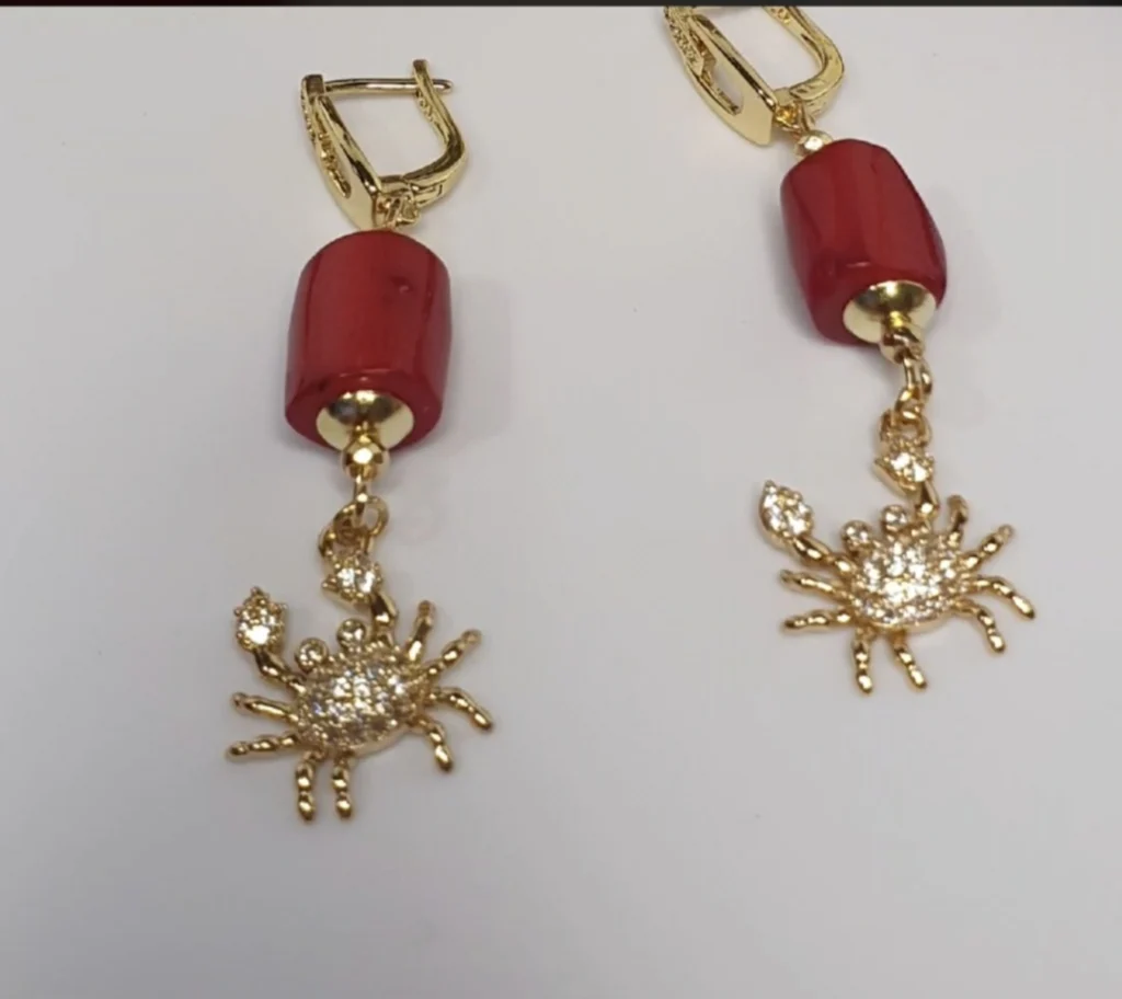 🌿Сет украшений из коралла «Слёзы дракона»