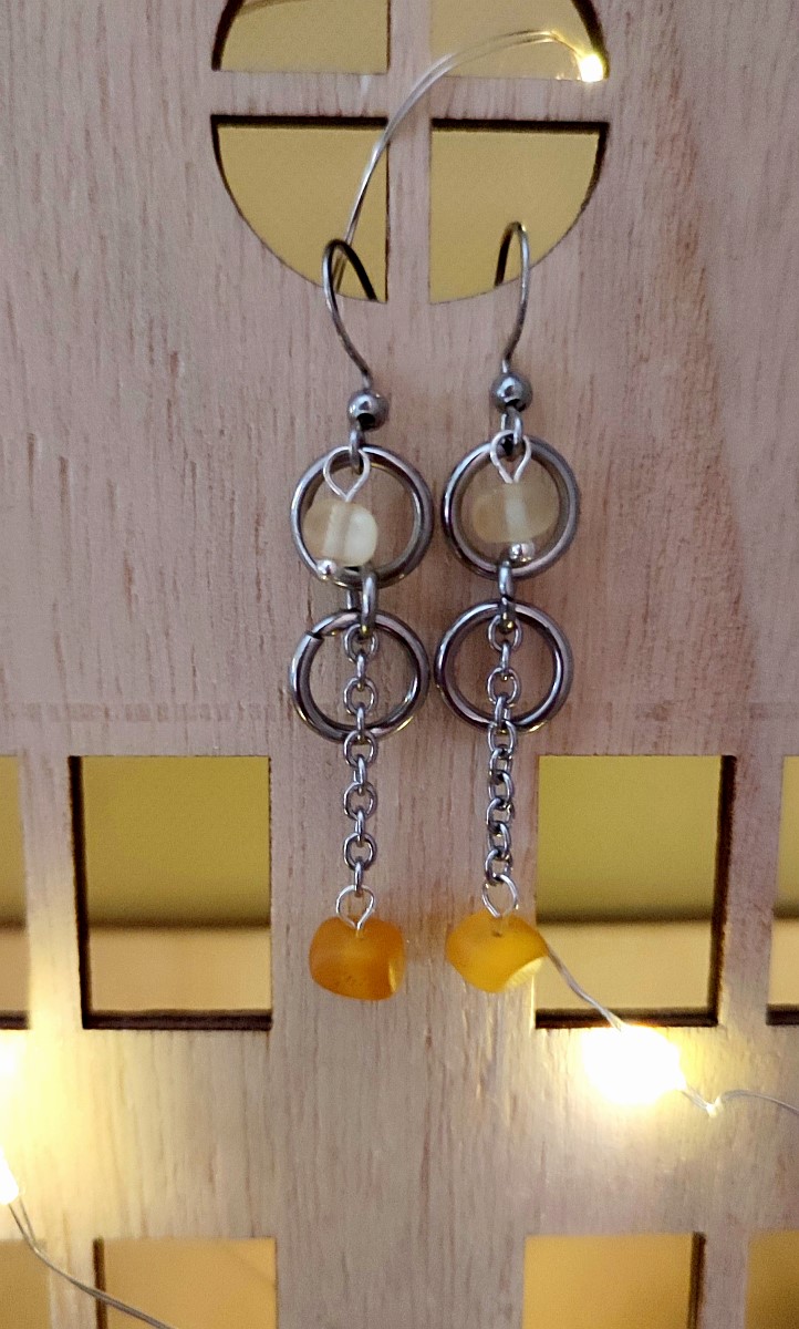 Серьги кольчужные, 5 см